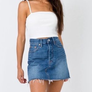 Levi’s High Rise Mini Denim Skirt Button Down Size 27
